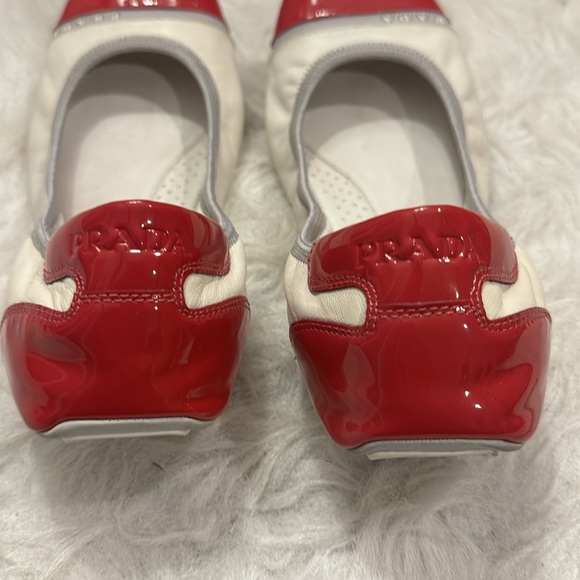 Prada Deep Pink /WhiteLeather Balle Shoe size 39EU pre-owned. - Picture 5 of 7